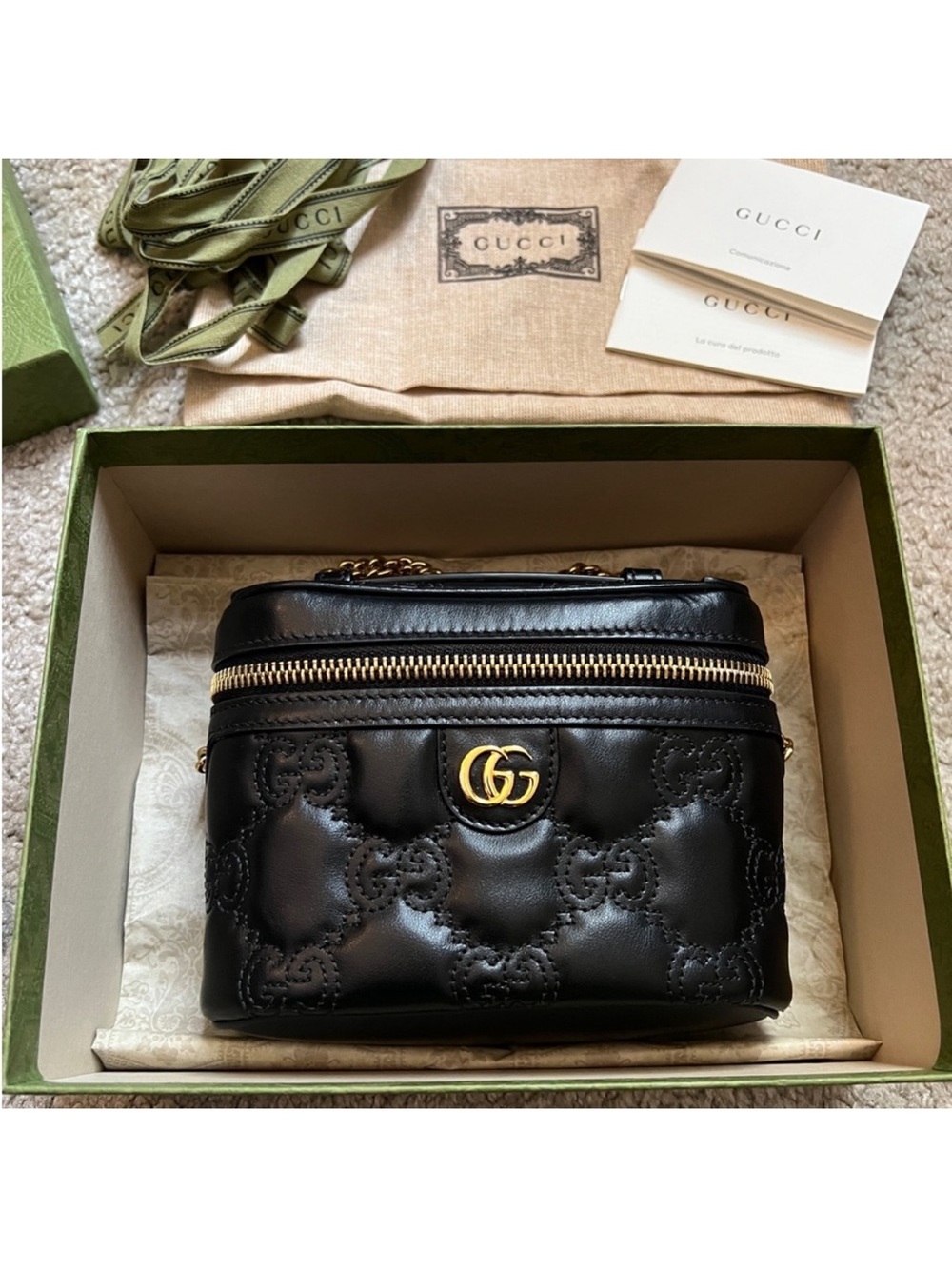 Gucci Black GG Marmont Quilted Leather Mini Bag